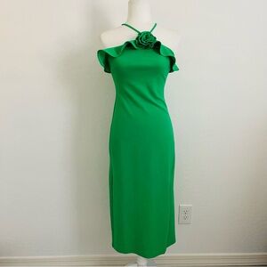 🌸 RACHEL Rachel Roy Women's Layla Rose Midi Sheath Dress Size XS Kelly Green